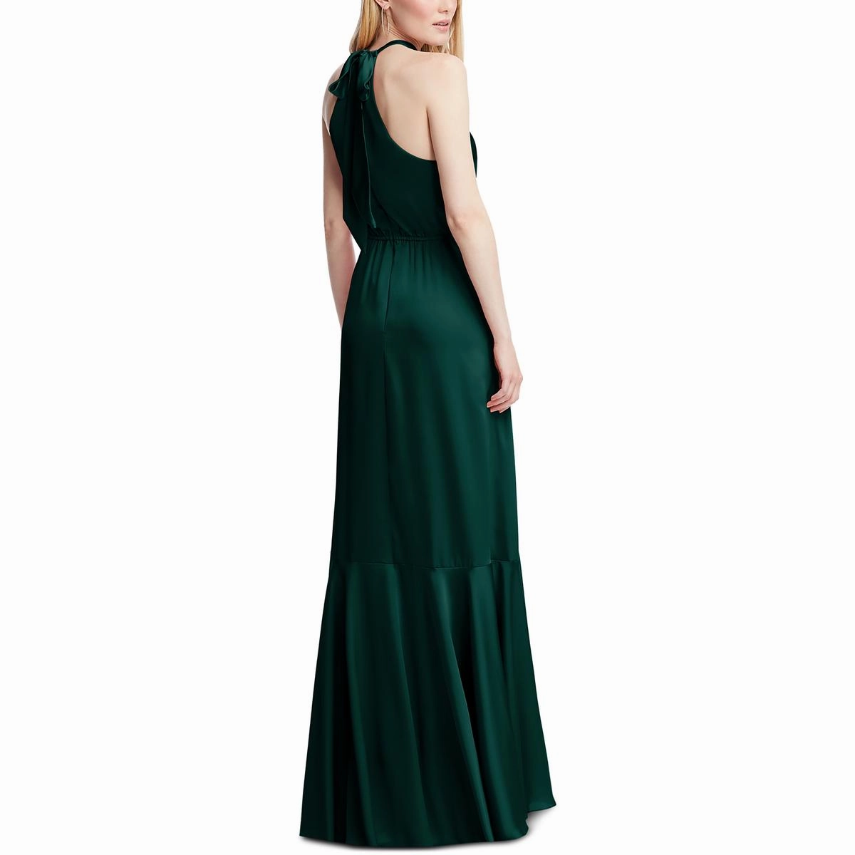 Womens Slit Polyester Halter Dress
