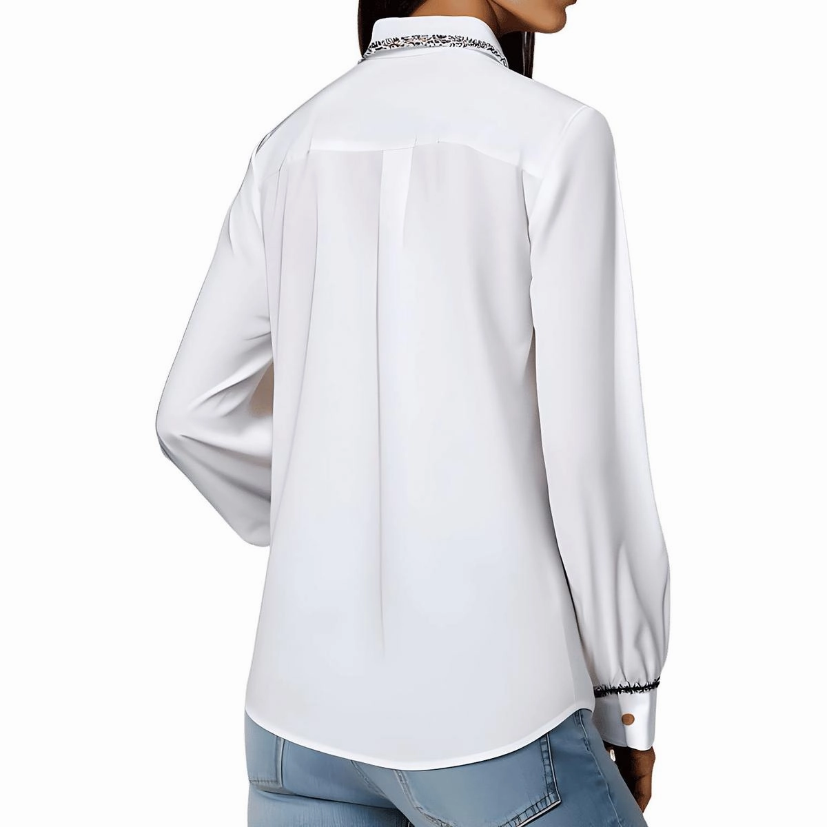 Womens Solid Polyester Button-Down Top