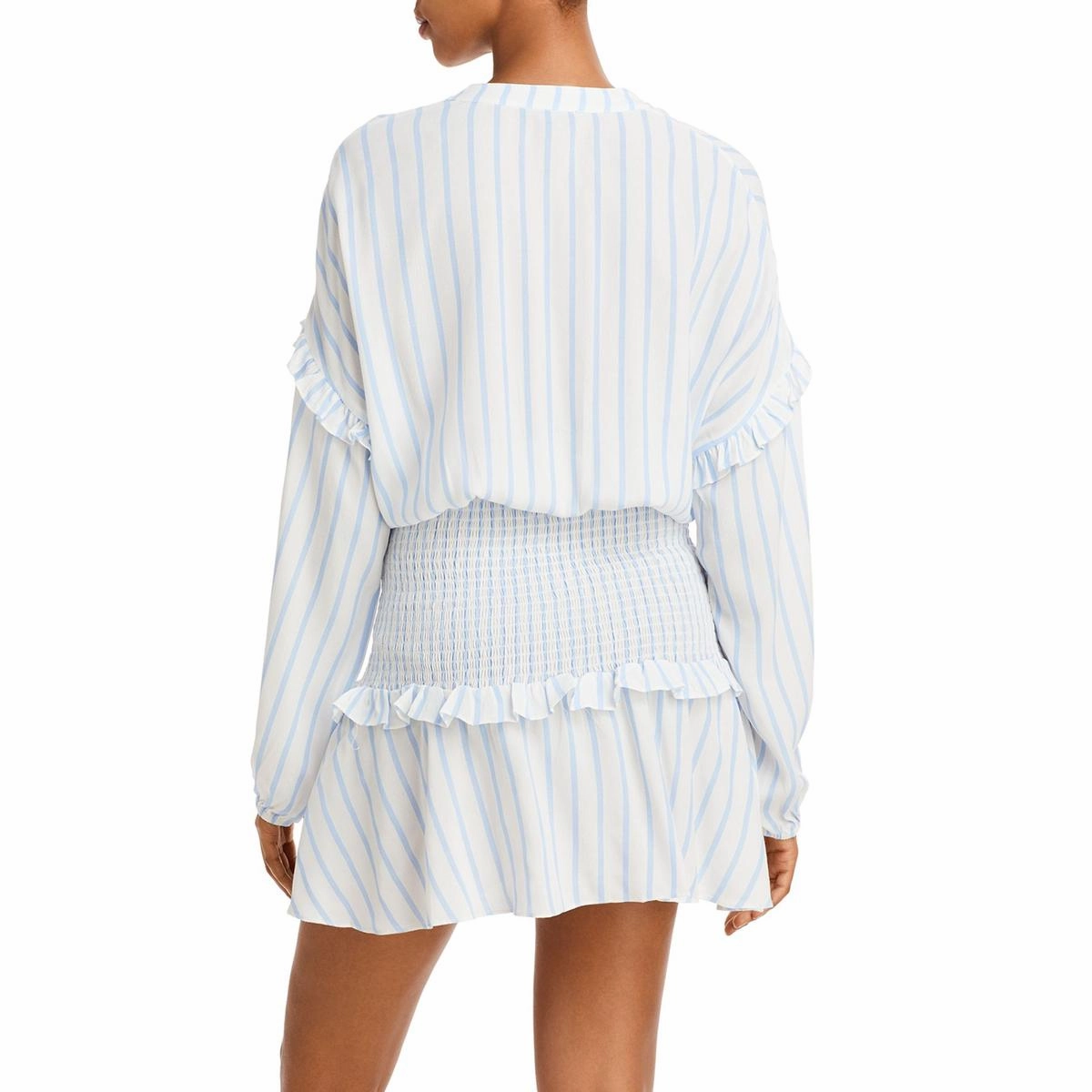 Womens Striped Smocked Mini Dress