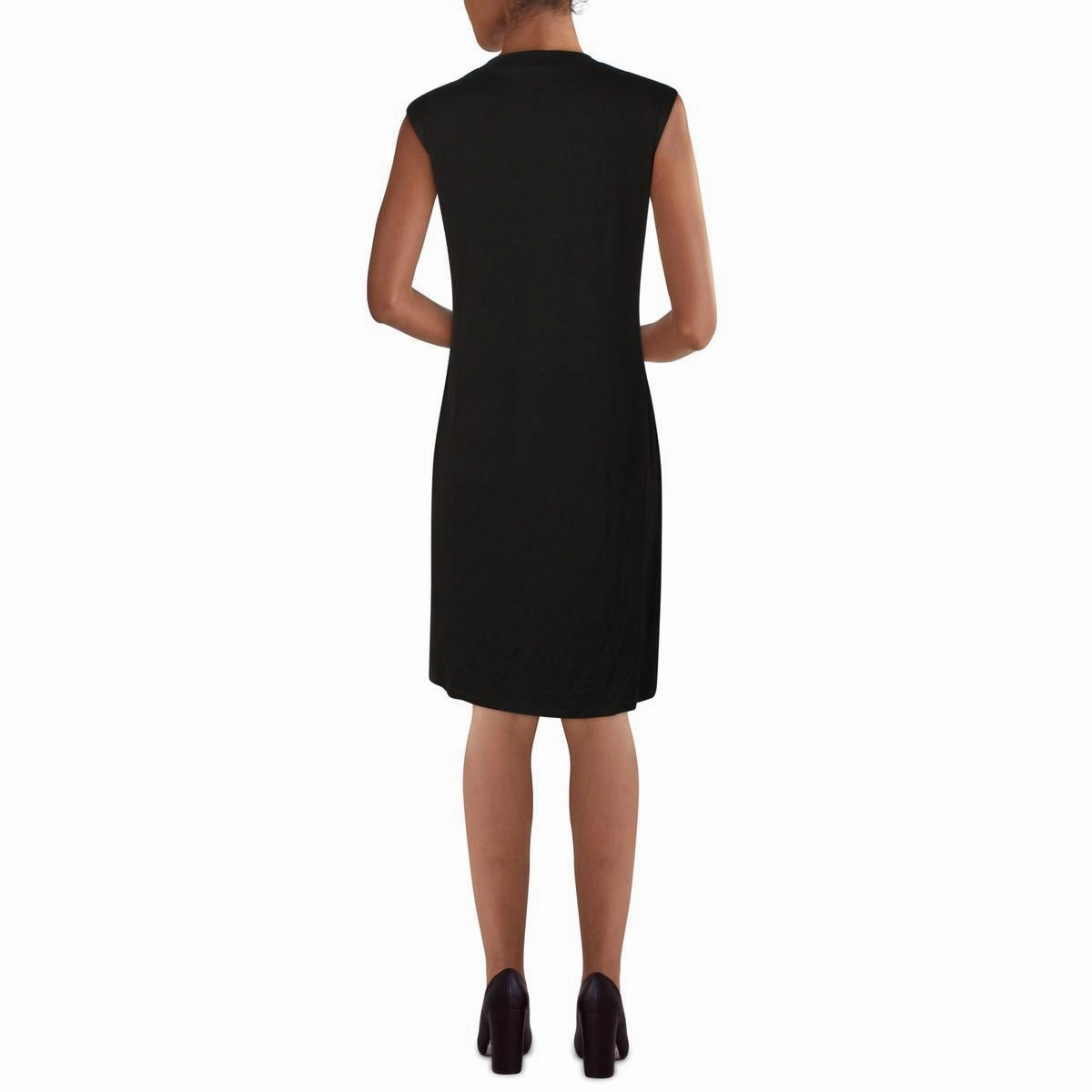 Womens Tencel Solid Shift Dress