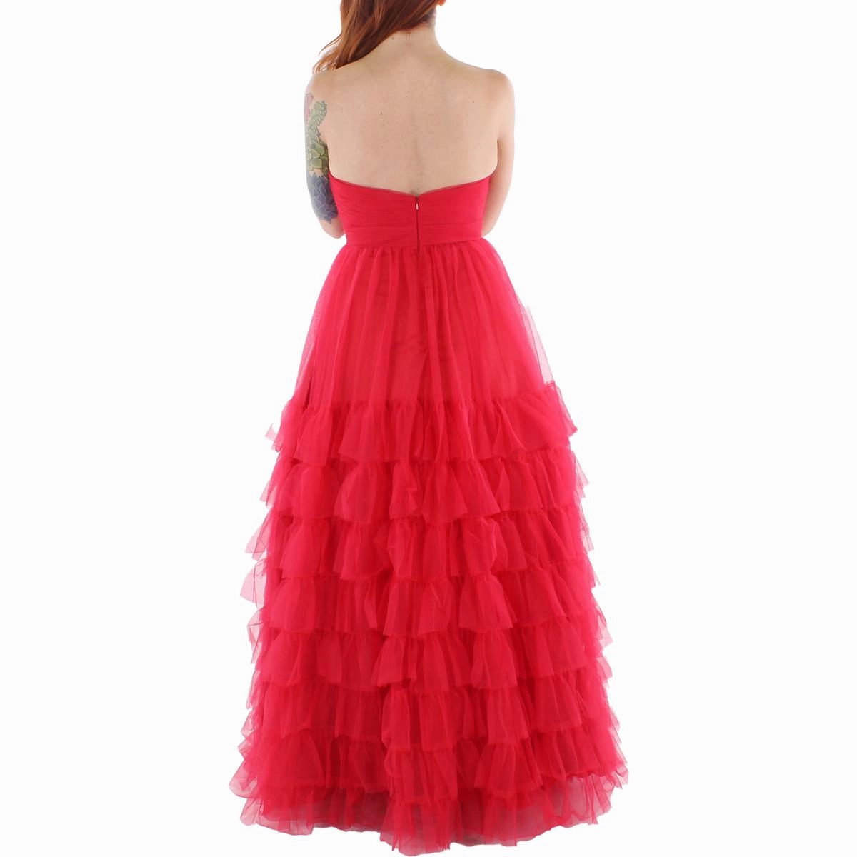 Womens Tiered Long Evening Dress