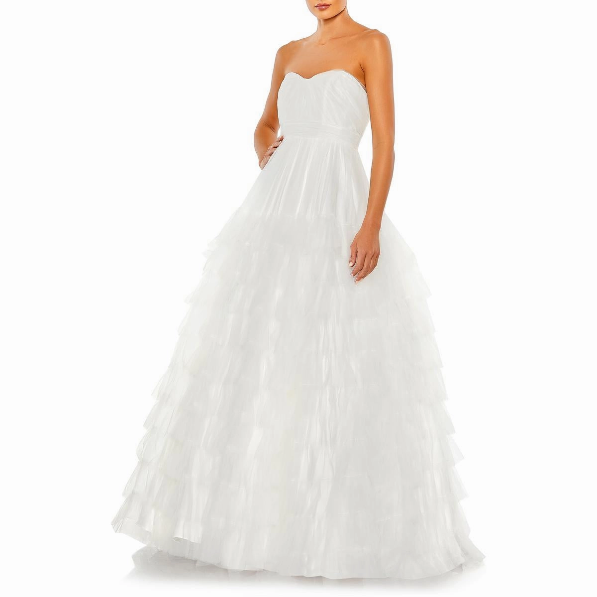 Womens Tiered Long Evening Dress