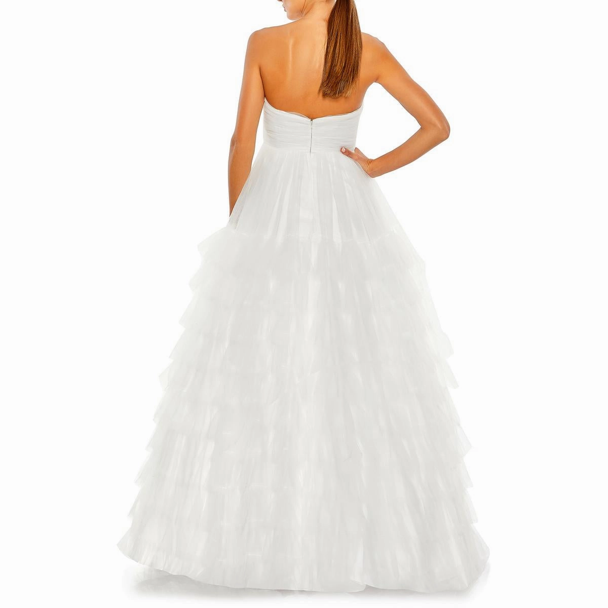 Womens Tiered Long Evening Dress