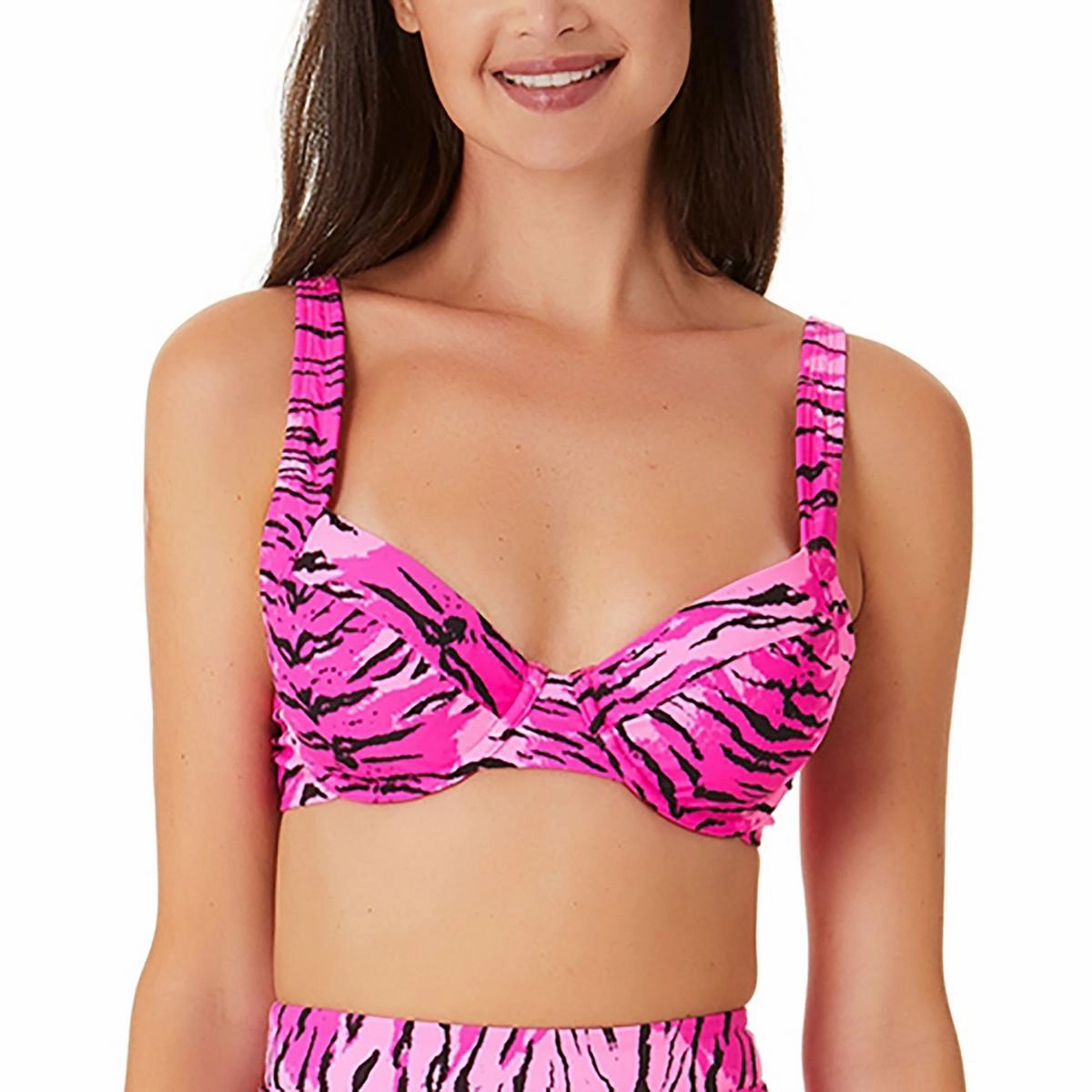 Womens Tiger Print Underwire Bikini Swim top