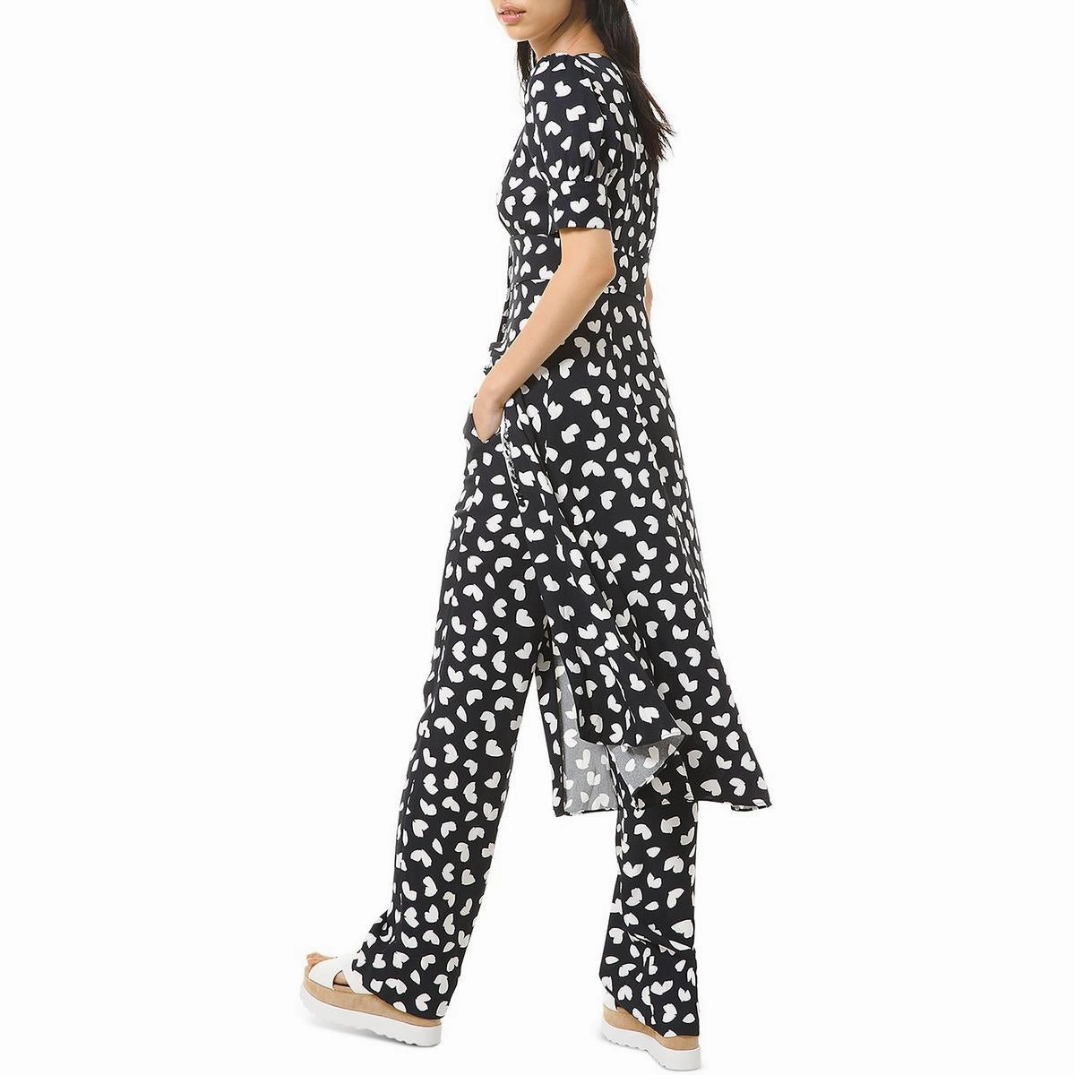 Womens V-Neck Button-Down Shirtdress