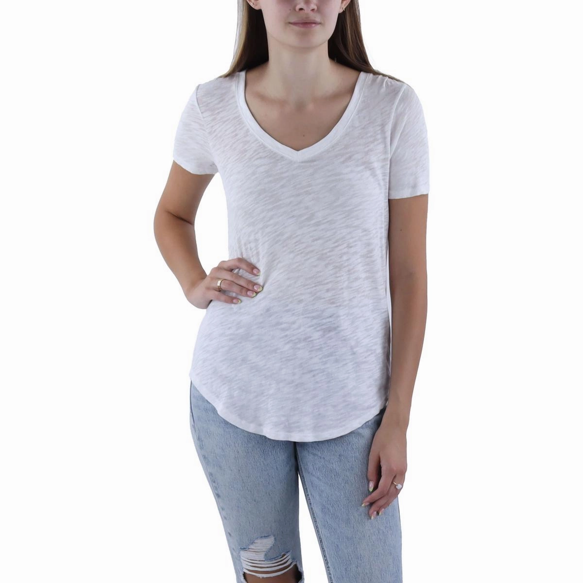 Womens V-Neck Slub T-Shirt