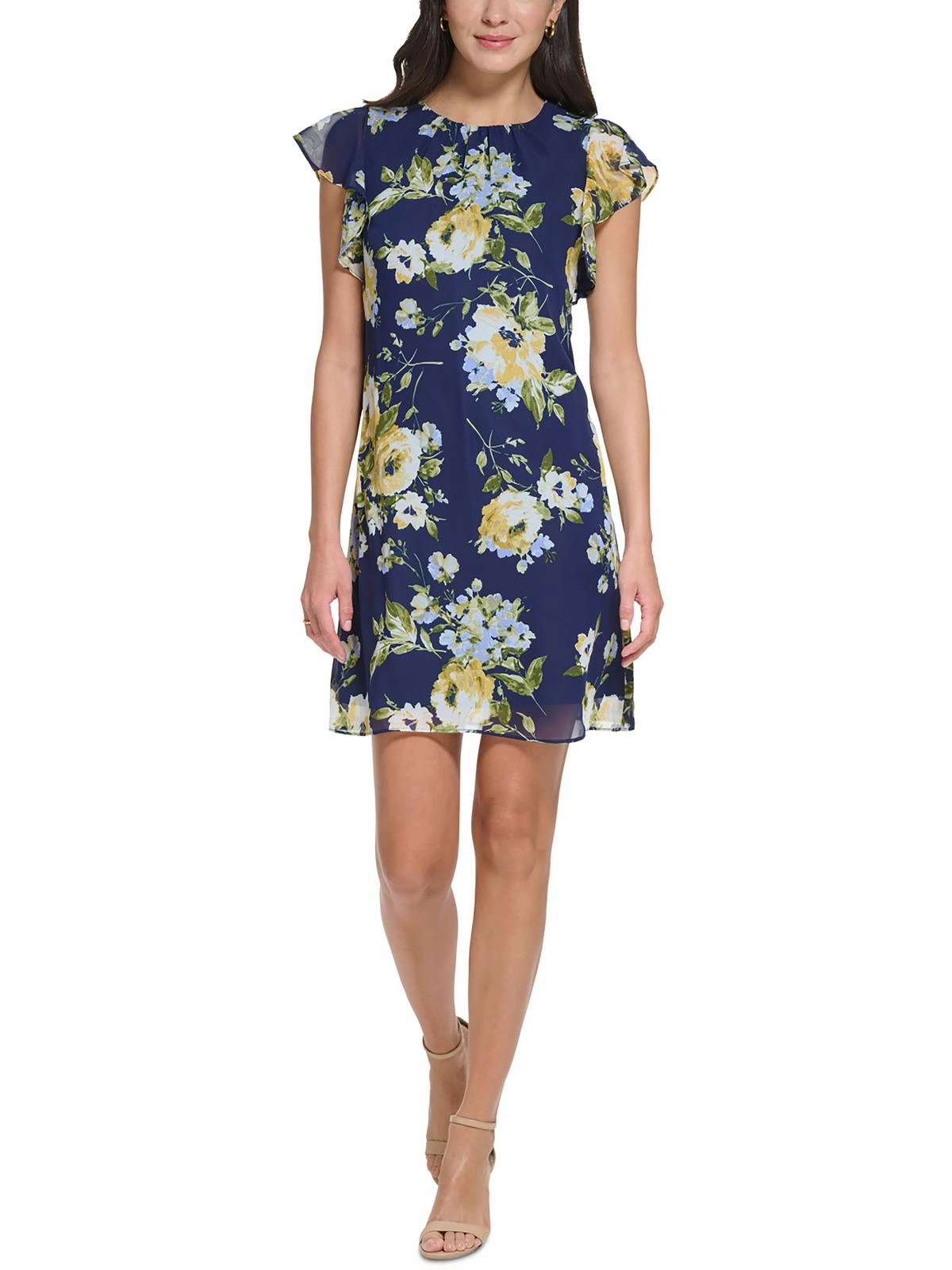 Womens Wedding Guest Mini Shift Dress
