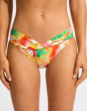 Wonderland Twist Band Hipster Bikini Pant - Fuchsia Rose Seafolly - Seafolly bikinis sale