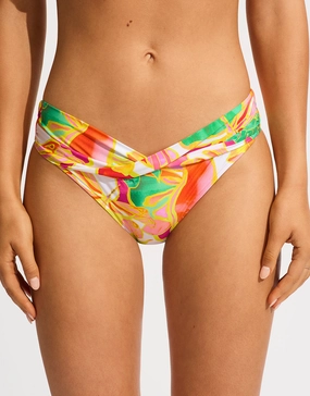 Wonderland Twist Band Hipster Bikini Pant - Fuchsia Rose Swim Womens - sport swimwear clearance