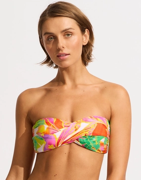 Wonderland Twist Bandeau Bikini Top - Fuchsia Rose Seafolly - Seafolly bikinis sale