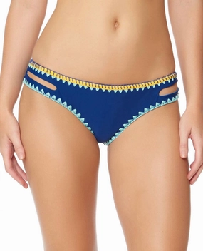 Woodstock Reversible Hipster Bikini Bottom In Marine And Peri Swim Womens - sling swimsuits