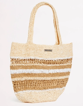 Woven Stripe Basket - Natural Seafolly - Seafolly bikinis sale