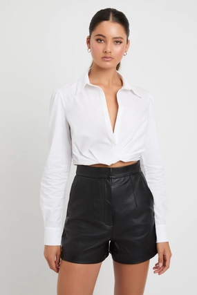 Wren Leather Short womens jeans online discount