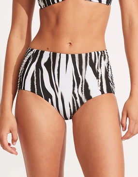 Zahara Ruched Side High Waisted Bikini Pant Swim Womens - one-pieces cheap