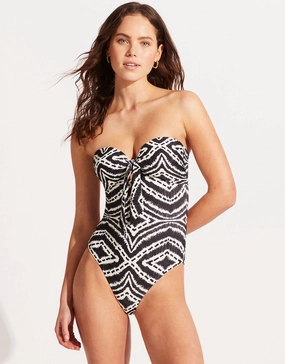 Zanzibar Twist Tie Front Swimsuit - Black Seafolly - Seafolly bikinis sale
