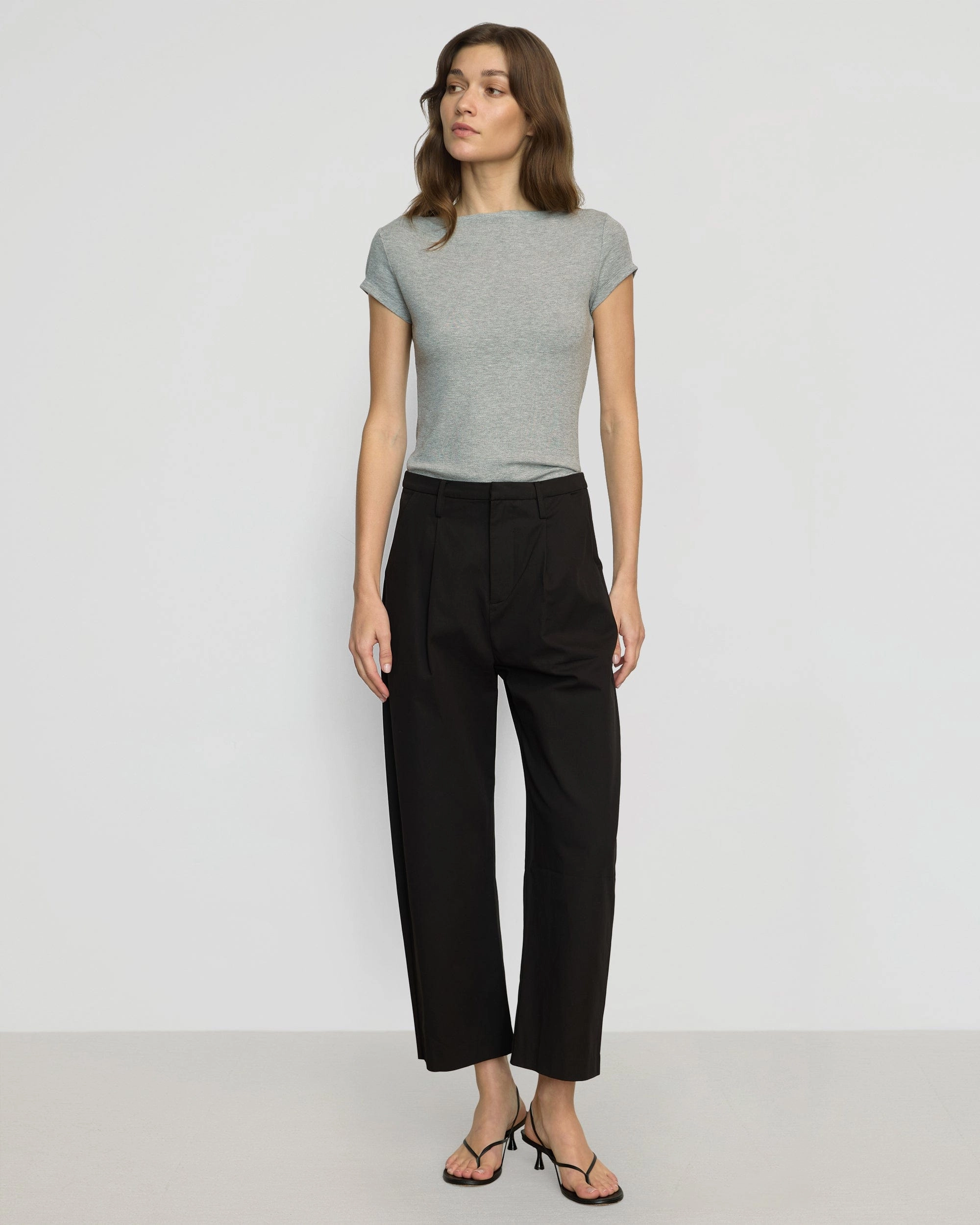 Zayna Ribbed Cap-Sleeve Tee