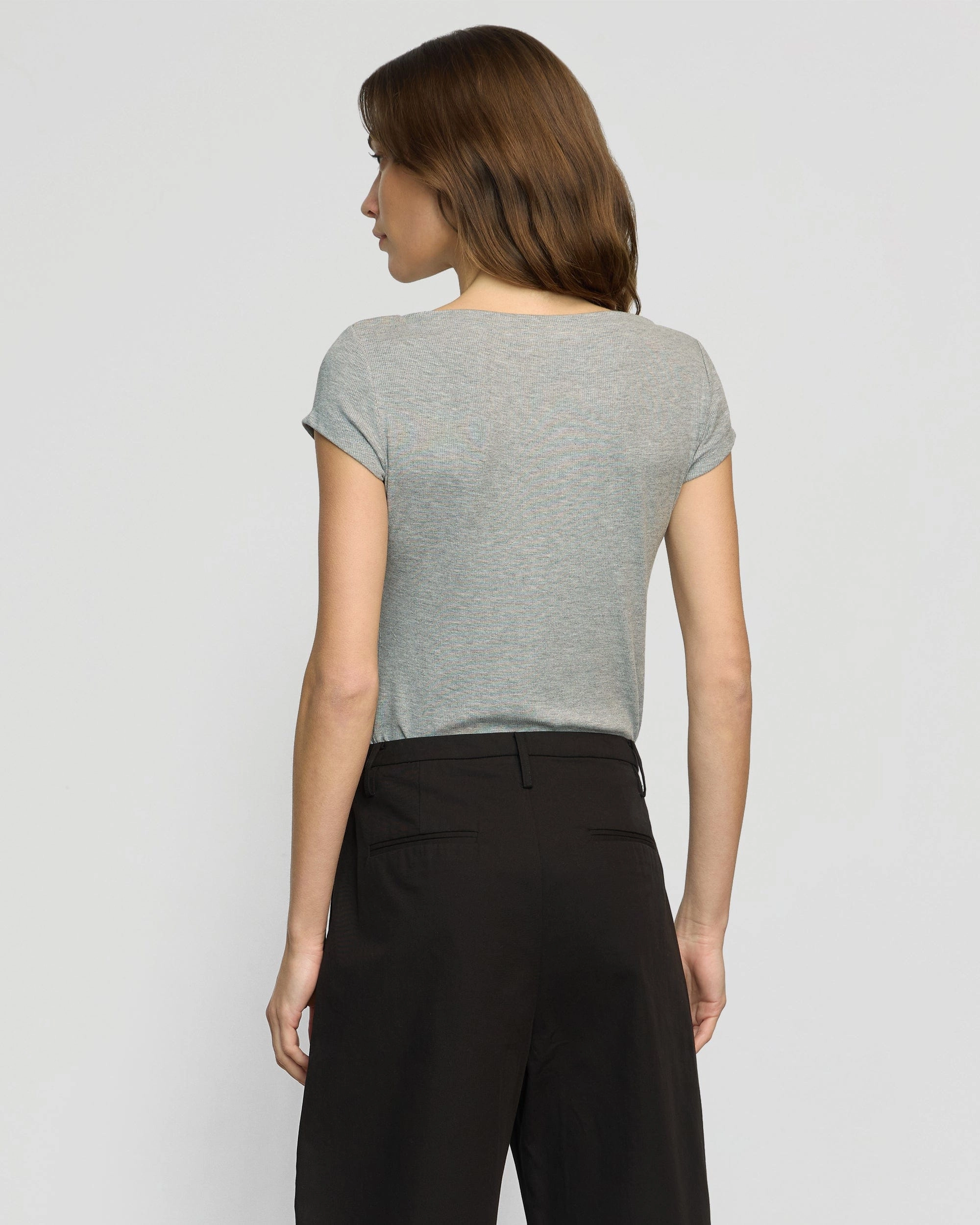 Zayna Ribbed Cap-Sleeve Tee