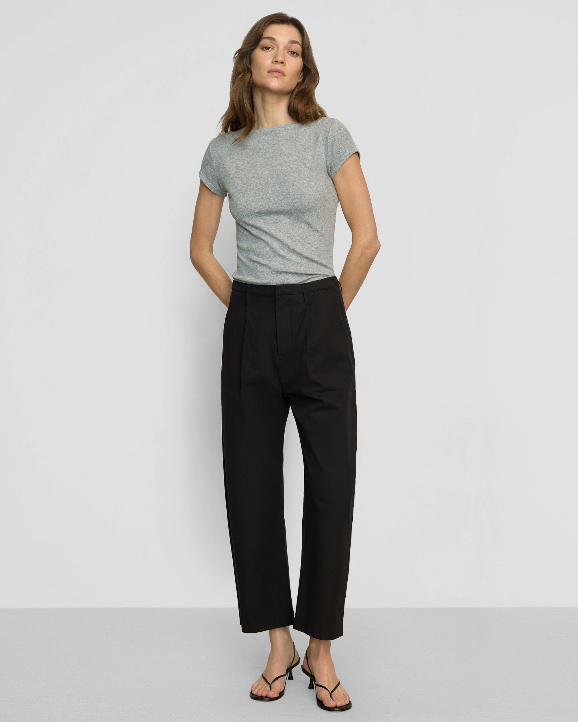Zayna Ribbed Cap-Sleeve Tee