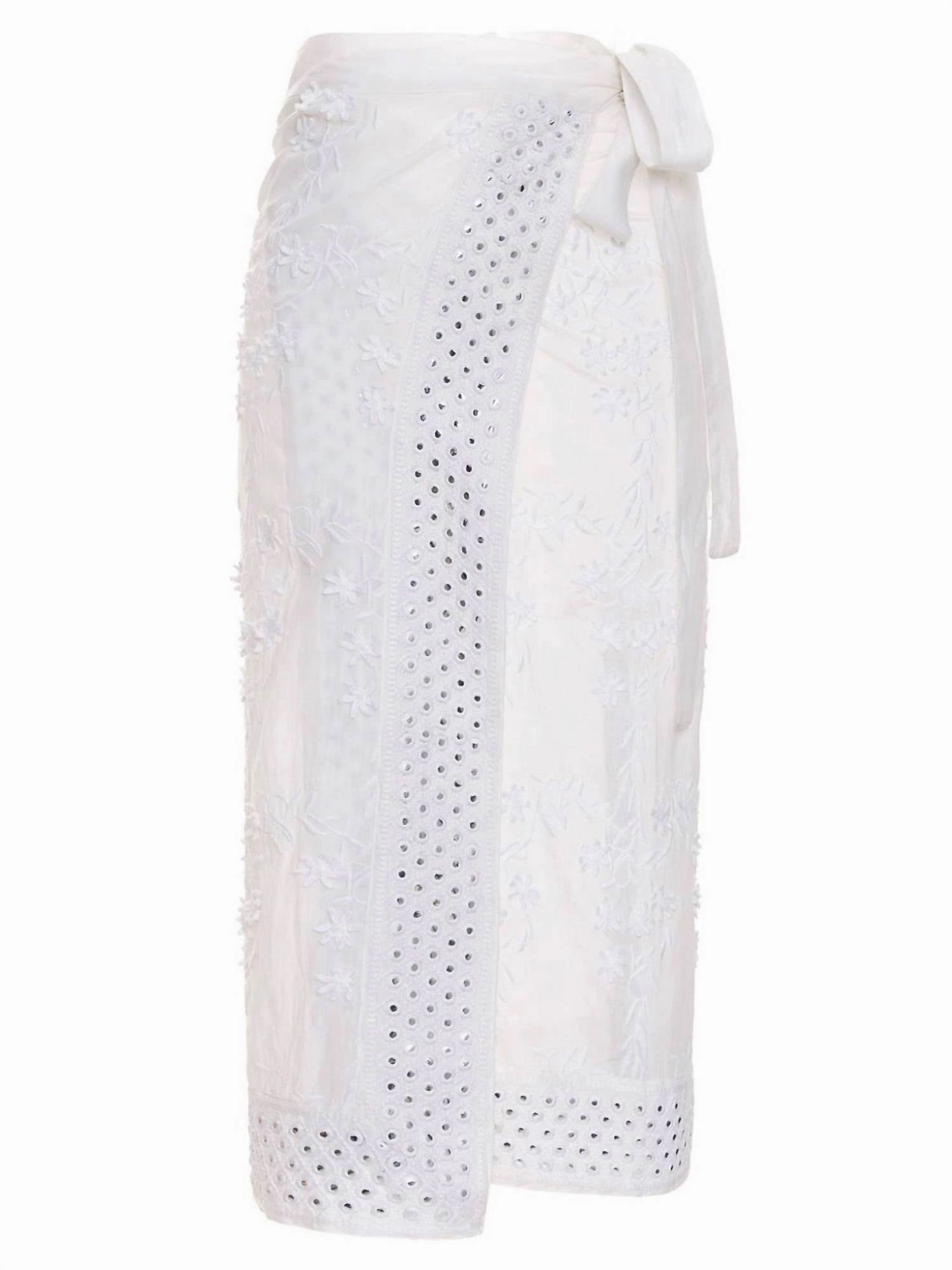 Zinna Gleam Cover-Up In White Pareo