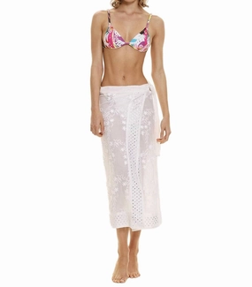 Zinna Gleam Cover-Up In White Pareo Swim Womens - padded bikinis cheap