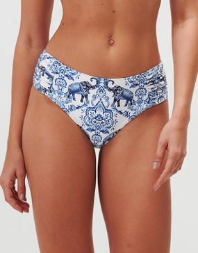 Zuri Gathered Side Bikini Pant - Porcelain Swim Womens - beachwear discount